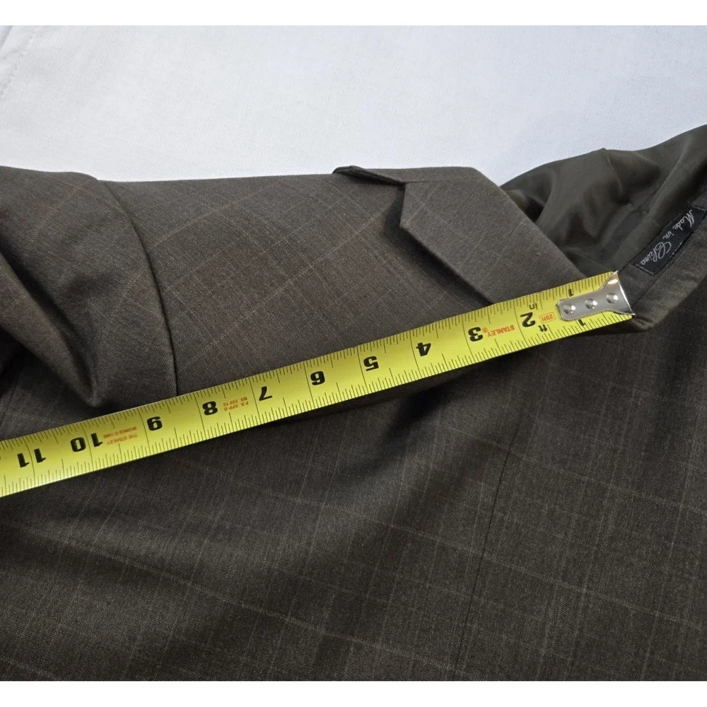 Lineage High Twist Microtech Men's Sport Coat Plaid Suit Jacket Measures 48R‎